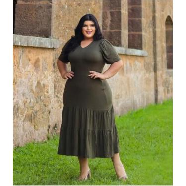 Imagem de Vestido MIDI Plus Size Três Marias Petra Moda Evangélica Feminina - Mi