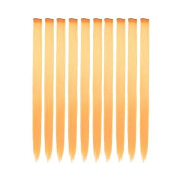 Imagem de Extensões De Cabelo Coloridas De 22 Polegadas 10PCS Lisas Ombre Sintét