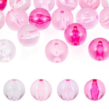 Imagem de 20 peças, 4 cores, contas de acrílico transparentes, furo grande, formato redondo, miçanga para fazer joias faça você mesmo, colar, pulseira, brinco, chaveiros, artesanato, suprimentos, orifícios: 3