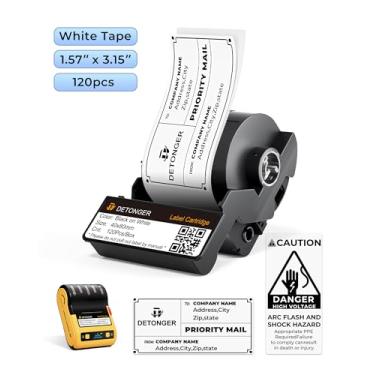 Imagem de DETONGER DT5150P Etiquetas PET – Resistente a UV, à prova de intempéries e resistente à cor, cartucho de fita de transferência térmica tudo-em-um, resistente para uso interno/externo, compatível com