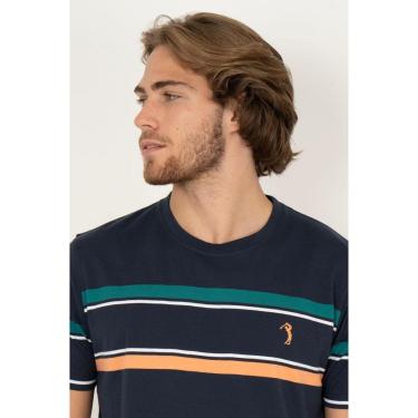 Imagem de Camiseta Listrada Aleatory Reliable Marinho-Masculino