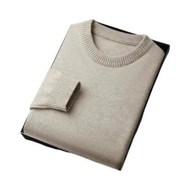 Imagem de Suéter Masculino De Malha Leve E Macio De Manga Longa Com Gola Redonda