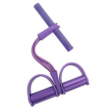Imagem de Banda elástica multifuncional de pedal pé 4 tubos para academia em casa yoga emagrecimento musculação abdominais e treinamento com corda tração