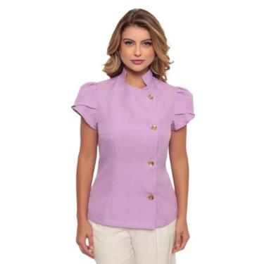Imagem de Dolma Chef Feminina Manga Curta Lilas Ana - gardenia jalecos, M