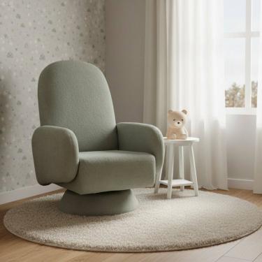 Imagem de Poltrona de Amamentação Bouclé Cone Wave Verde Claro