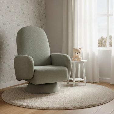 Imagem de Poltrona de Amamentação Bouclé Cone Wave Verde Claro
