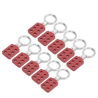 Imagem de WALFRONT Cadeado de Segurança Com Etiquetagem de Ferrolho, 10 Pacotes de Isolamento de Alumínio, Ferrolho de Travamento de 6 Furos para Locais Inflamáveis ​​industriais, Loto Resistente a Impactos