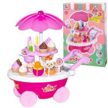 Imagem de Brinquedo Infantil Meninas Carrinho de Sorvete com Som Luz - SPIDER