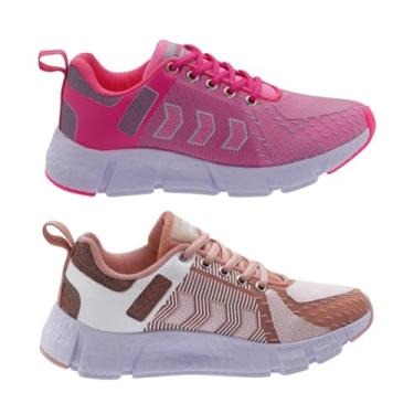 Imagem de Kit 2 Tênis Feminino Esportivo Max Leve e Confortável para Caminhada e Academia (Preto + Nude, BR, Adulto, Numérico, 39)