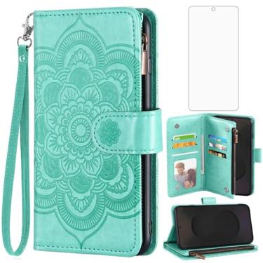 Imagem de Asuwish Capa de telefone para Samsung Galaxy S25 FE 5G capa carteira com protetor de tela de vidro temperado e flor couro PU flip porta-cartão de crédito acessórios celulares S 25 EF S25FE 25S 25FE