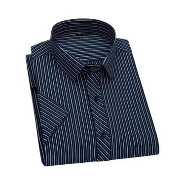 Imagem de Camisa Masculina Slim Fit De Manga Curta Em Algodão Moda Casual Primav