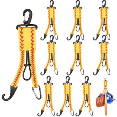 Imagem de Deekin 10 peças de cabide organizador de taco 3 em 1 de beisebol com clipe de luva e gancho de capacete para bolsa de cerca, garrafa de água, caminhadas, acampamento (softbol)