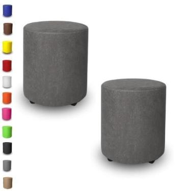 Imagem de Kit 2 Puffs Banqueta Redondo Decorativo Banquinho Para Sala - Mercadão