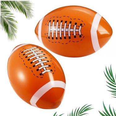 Imagem de Vertintong Pacote com 2 bolas de futebol infláveis de 50 cm, decorações de futebol infláveis, lembrancinhas de festa para o verão, piscina, praia, jogo