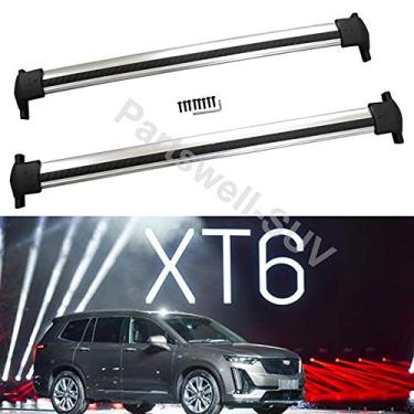 Imagem de YiXi-Partswell 2 peças de rack de teto barras transversais bagageiro de alumínio adequado para Cadillac XT6 2019 2020