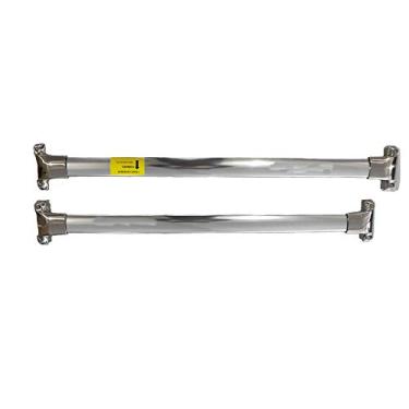 Imagem de YiXi-Partswell 2 peças de rack de teto barras transversais bagageiro de aço inoxidável adequado para Mercedes Benz W166 ML GLE 2013-2018 - prata