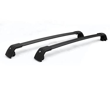 Imagem de YiXi-Partswell 2 peças de rack de teto com trava, barras transversais, bagageiro de alumínio, adequado para Range Rover Evoque 2011-2019 - Preto