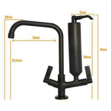 Imagem de Torneira Com Filtro Mesa Gran Florença Black Copo Em Metal - Sigma Met