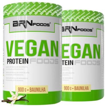 Imagem de Kit 2x Proteína Vegana  Vegan Protein 900g  BRN Foods, Baunilha