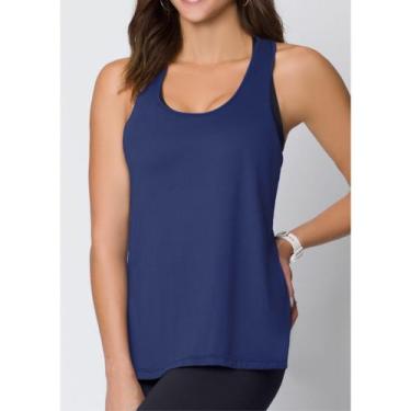 Imagem de Camiseta Feminina Esportiva Regata Dryfit Selene 20850, GG, Azul marin