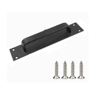 Imagem de Maçaneta da porta deslizante de liga de alumínio, adesivo ou parafuso, ferragem universal fixa, maçaneta para portas de armário de bolso de celeiro(Screw-on style)