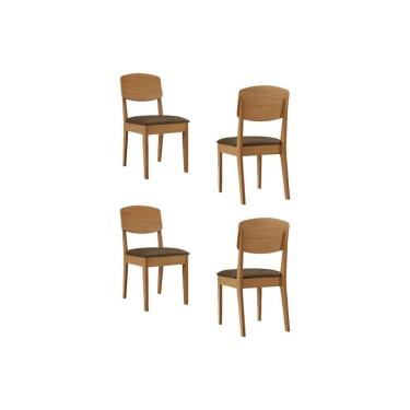 Imagem de Kit 4 Cadeiras de Cozinha Havana 4 Un Naturalle/Suede Marrom - Rufato