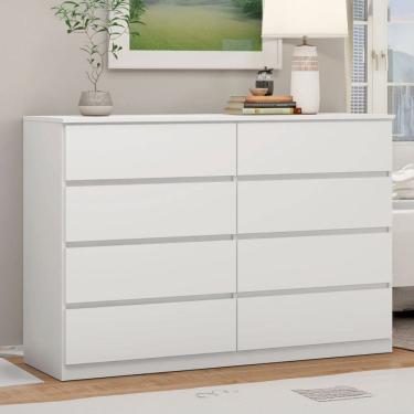Imagem de Cômoda Sintra 8 Gavetas Branco - Demóbile