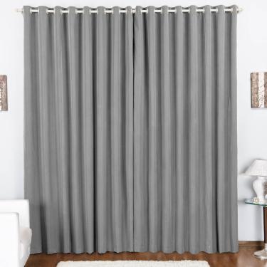 Imagem de Cortina Duda 2,00m x 1,70m Metros Cinza Tecido Oxford Para Sala ou Quarto
