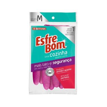 Imagem de Luva Látex para Cozinha Média Rosa EsfreBom Bettanin
