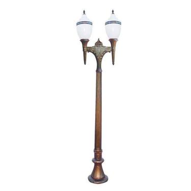 Imagem de Poste Colonial Republicano Jardim de Alumínio 02 Globo 3,94m