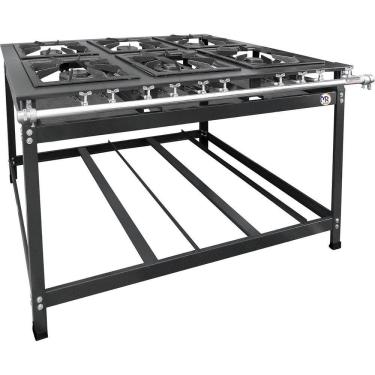 Imagem de Fogao 6 Bocas Duplo Parede 40X40 Baixa Pressao Luxo Mr Fogoes 600201