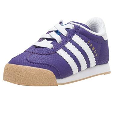 Imagem de adidas Tênis infantil unissex Samoa I, Unity Roxo Branco/Azul Pássaro, 5 Toddler