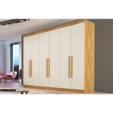 Imagem de Guarda Roupa Casal 6 Portas E 4 Gavetas Oslo Peroba/off White - Europa