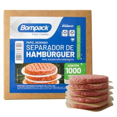Imagem de Papel Separador Hambúrguer Redondo 11,2 cm 1000un Bompack Embrast