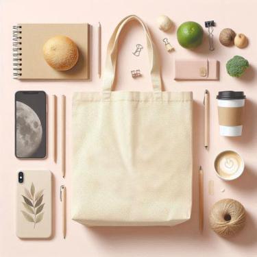 Imagem de Sacola bolsa ecobag 30x40cm 100% algodão cru lisa - 3108 Store