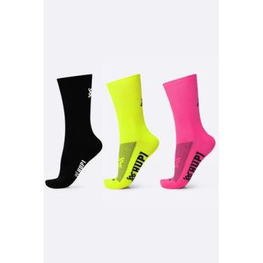 Imagem de Kit 3 Meias de Corrida e Ciclismo HUPI Lisas Sem Estampas, ÚNICA, Roxo