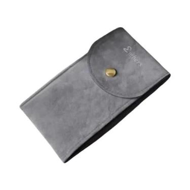 Imagem de Bolsa De Viagem Para Relógios Em Flanela Azul E Preta, Estojo De Armaz