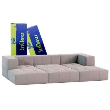Imagem de Sofá Modular Na Caixa Boucle 3 Lugares Com 2 Braço 3 Chaises - Inflow 