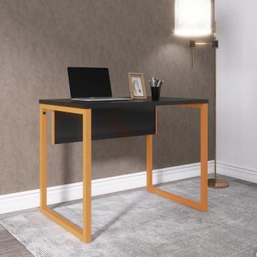 Imagem de Escrivaninha M90/60p 25tub 90cm Industrial Preto E Laranja - Pandin Mó