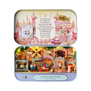 Imagem de Casa De Bonecas De Madeira DIY Para Meninas, Mini Teatro Em Caixa, Kit