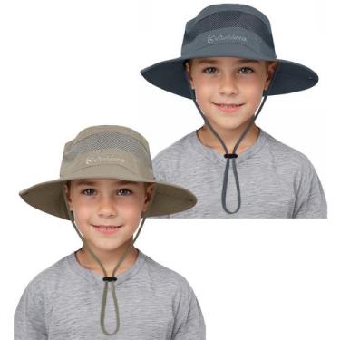 Imagem de Chapéu Zando Kids Bucket cinza cáqui escuro UPF 50+ 5-13 Y