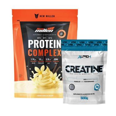 Imagem de Kit Protein Complex 1,8kg New Millen + Creatina 500g Alpex-Unissex