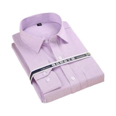 Imagem de Camisas Sociais Masculinas Slim Fit Tamanho plus 8XL, Manga Longa, Bra
