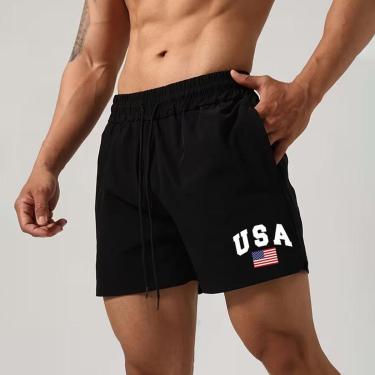 Imagem de Short Tactel Masculina Leve Mauricinho Treino Fitness Gym Street Usa América-Masculino
