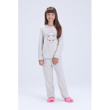 Imagem de Pijama Infantil Feminino Inverno Algodão Ovelhinha - Vida Costeira Ofi