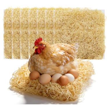 Imagem de Cheardia Pacote com 8 almofadas para galinheiro, almofadas de caixa de ninho de Aspen, acessórios para galinheiro, para caixa de assento, cabana de coelho, cama de pintinho, 33 x 33 centímetros