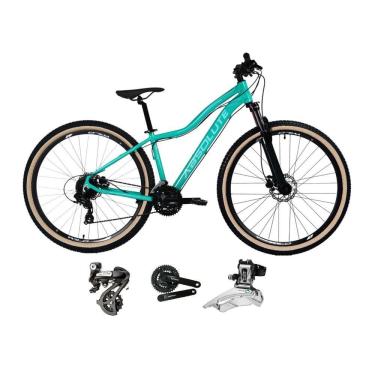 Imagem de Bicicleta aro 29 Absolute Hera Feminina Shimano Altus 24V Freio a Disco Hidráulico Garfo com Trava Pneus Faixa Bege - Verde