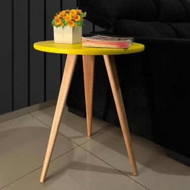 Imagem de Mesa De Canto e Centro Redonda Lateral Apoio Decor Retrô - KISSMÓVEIS,