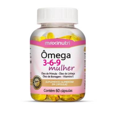 Imagem de Ômega 3 6 9 Mulher 60 Cápsulas Maxinutri  Óleo de Peixe Óleos Vegetais