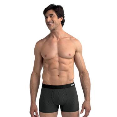 Imagem de Cueca Mash Boxer Microfibra Risca de Giz - 045.00, Preto, M